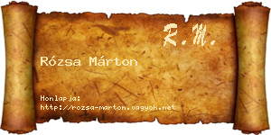Rózsa Márton névjegykártya