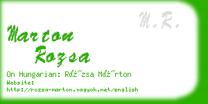 marton rozsa business card